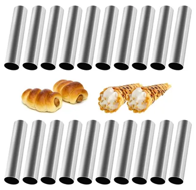 Obrázek produktu pro 20 kusů forem na cannoli, nerezová ocel, délka 11,8 cm