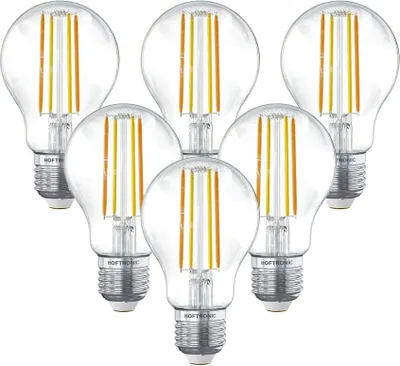 Produktbild von hoftronic Smart LED-Glühlampe E27 7W 806lm 1800-3000K dimmbar klar Set 6 Stück