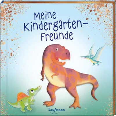 Obrázek produktu pro Freundebuch Dinosaurier-Design für Kindergartenkinder ab 3 Jahren mit Folienprägung und Metallic-Farbschnitt
