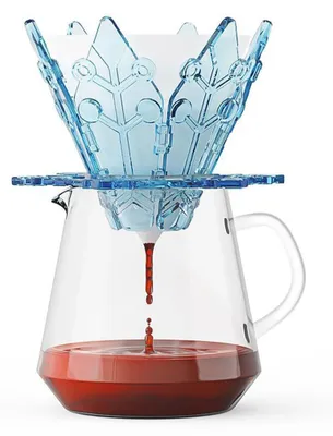 Faltbarer Pour-Over-Kaffeefilter, blau, mit 40 Papierfiltern