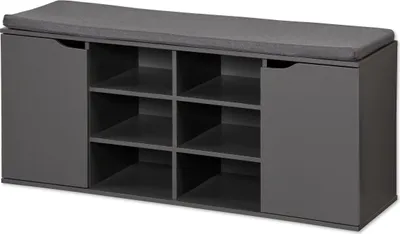 Obrázek produktu pro KESPER Botník S Podsedákem Se 2 Dveřmi A 6 Přihrádkami 103 X 48 X 305 cm Šedý 15919