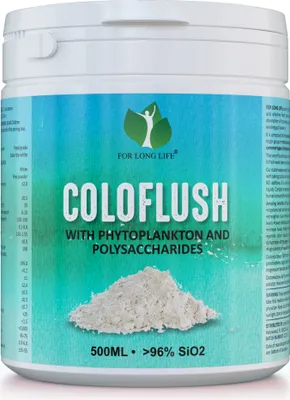 Produktbild von COLOFLUSH Nahrungsergänzungspulver mit Kieselgur, Inulin, Polysacchariden und Natron