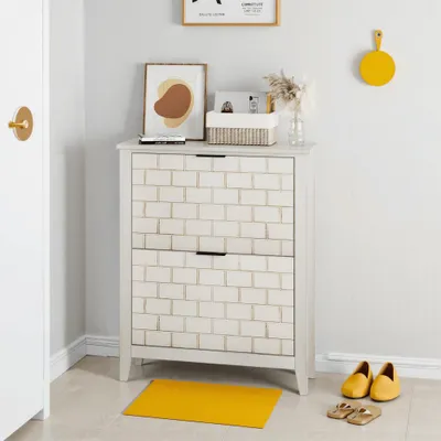 Produktbild von Schuhschrank - Schuhregal - Schuhaufbewahrungsbox - Schuhbank - Halbschuhschrank - Weiß - 80 cm breit
