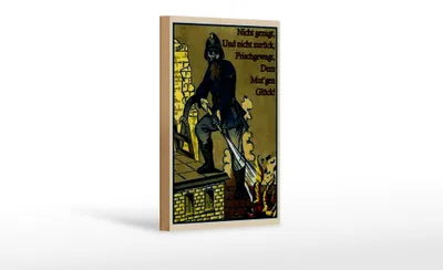 Produktbild von Holzschild Retro 12x18cm Feuerwehrmann nicht gezagt und