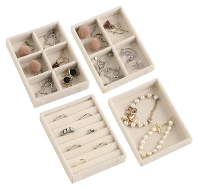 Image de Solidchoice - Coffret de 4 boîtes de rangement pour bijoux, idéal pour l'organisation