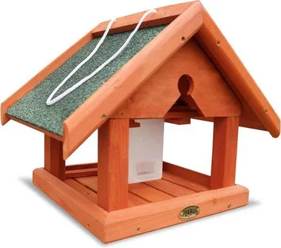 Productafbeelding van Famanu vogelhuis met voerbak - hout, 38 x 28 x 30 cm
