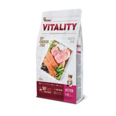 Produktbild von Akinu VITALITY Huhn & Fisch Krokettenfutter für Kätzchen 1,5 kg