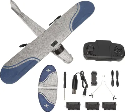 Immagine prodotto di Aereo RC Aeroplano telecomandato a lunga durata con luce LED per persone di età superiore ai 14 anni 3 batterie