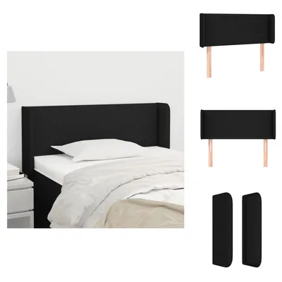 Produktbild von vidaXL Kopfteil mit Ohren Schwarz 103x16x78/88 cm Stoff -  Kopf- & Fußenden