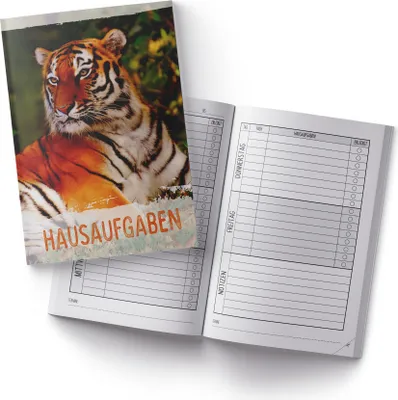 Produktbild von itenga Hausaufgabenheft Tiger (Motiv 27) DIN A5, 96 Seiten