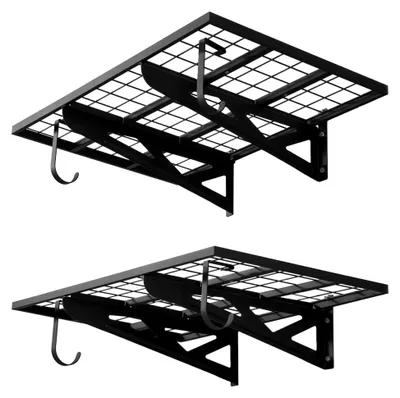 Produktbild von 2er-Set Garagenregal 914x620x210 mm Werkzeugaufbewahrung 113 kg pro Ebene mit Haken