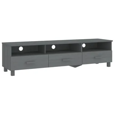 Produktbild von TV-Schrank HAMAR Dunkelgrau 158x40x40 cm Massivholz Kiefer