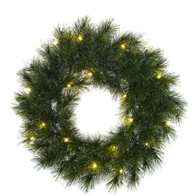 Produktbild von Edelman Tannenkranz Glendon 30 LED warmweiß 60cm grün innen