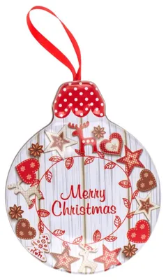 Produktbild von Blechdose mit Weihnachtsmotiv Christbaumkugel ca. 14 x 12 cm Keksdose