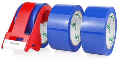 Imagen del producto de Cinta adhesiva azul, 3 rollos, 48 mm x 66 m, para cajas de mudanza