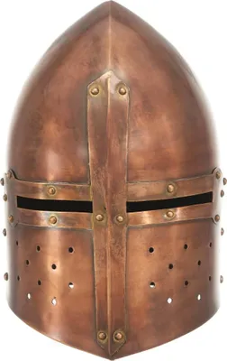 Image de vidaXL Casque de Chevalier Médiéval Antique LARP Réplique Cuivre Acier