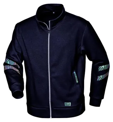 Immagine prodotto di Felpa da lavoro da uomo Sir Safety Badger con collo con zip antivento e inserti riflettenti, 3XL, BLU SCURO