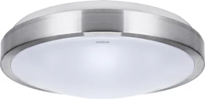 Produktbild von LED Deckenleuchte Metall Ø 26 cm IP44 in Silber Weiß rund neutralweißes Licht 4000 K 1160 lm Modern