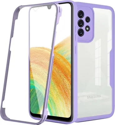Produktbild von Samsung Galaxy A73 5G Schutzhülle, Eingebautem Displayschutz 360 Grad Komplettschutz Handyhülle für Samsung A73 5G Lila