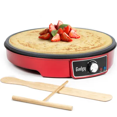 Produktbild von GADGY® Crêpes Maker mit Antihaftbeschichtung - 30 cm Durchmesser - Pfannkuchen Maker mit Teigverteiler & Crêpes-Wender - Crepes Maker für Crepes, Pfannkuchen, Pancakes