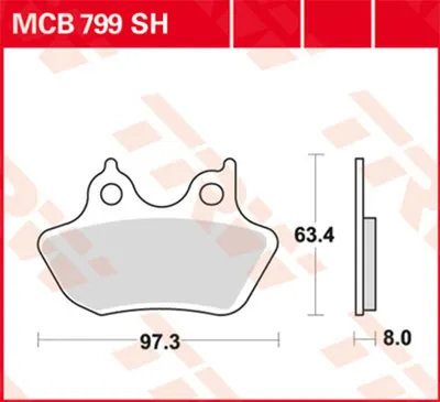 Obrázok produktu pre Sada brzdových doštičiek TRW MCB799SH Softail Night Train FXSTB