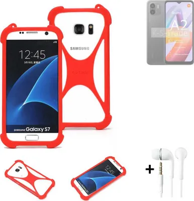 Produktbild von Handy-hülle + Kopfhörer kompatibel mit Xiaomi Redmi A2 Schutz-hülle Bumper Silikon Schutz Hülle Cover Case Silikoncase Silikonbumper TPU Softcase