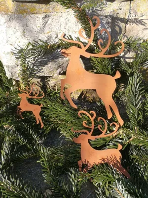 Produktbild von Edelrost Christbaumschmuck Rentier, 3 Größen Rentier - klein