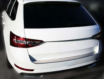 Zdjęcie produktu dla Matowa osłona zderzaka ze stali nierdzewnej 107cm do SKODA SUPERB III KOMBI | od 2015&gt