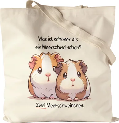 Produktbild von Was ist schöner als ein Meerschweinchen Jutebeutel Haustierliebe Nager Süß