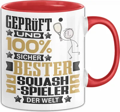 Produktbild von Squash-Spieler Geschenk Lustiger Spruch für Squash-Spieler Geschenkidee Bester Squash-Spieler Der Welt (Rot)