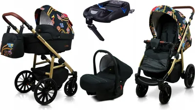 Immagine prodotto di BabyLux® Aspero | Set 4in1 | Catena d'oro | Passeggino | Set passeggino