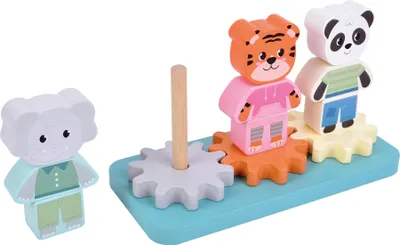 Produktbild von small foot Stapelspiel mit Zahnrad „Jungle Friends“, Steckspiele, Holz, ab 12 Monate, 12762