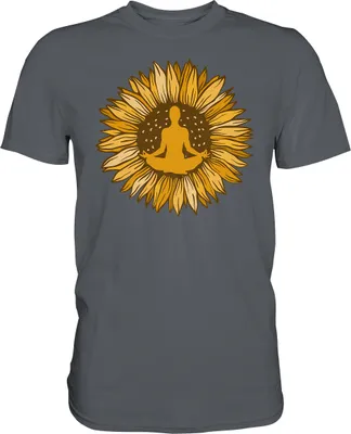 Produktbild von Yoga Sonnenblumen T-Shirt Gärtner Geschenk Garten Meditation – Dark Grey / 3XL