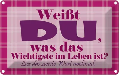 Produktbild von vianmo Blechschild 12x18 cm Wichtigste bist DU Dekoration Spruch Zitat
