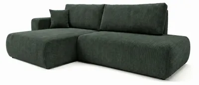 Produktbild von VENASI Ecksofa mit Schlaffunktion SOHO, Grün Cordstoff, Ottomane Links