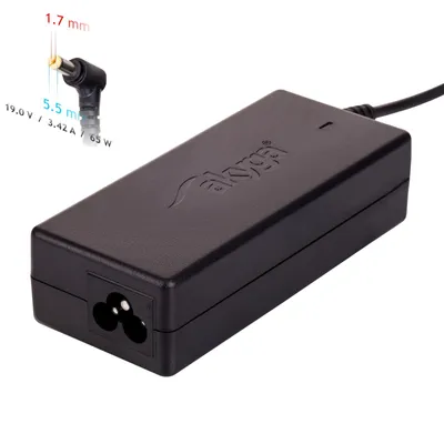Zdjęcie produktu dla Zasilacz sieciowy Akyga AK-ND-06 do notebooka 19V/3,42A 65W 5.5x1.7 mm
