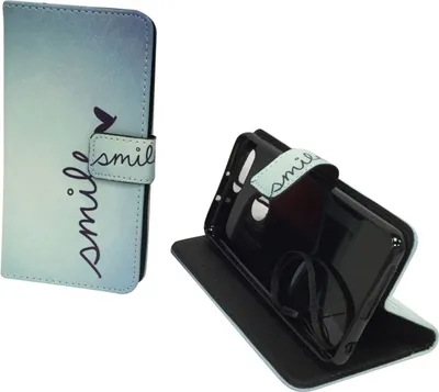 Produktbild von Handyhülle Tasche für Handy Huawei Honor 8 Schriftzug Smile Blau