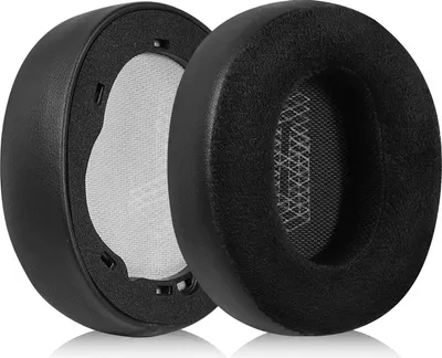 Produktbild von INF Ersatz-Ohrpolster für JBL LIVE 650BTNC, Schwarzes Leder & Samt, mit Clips