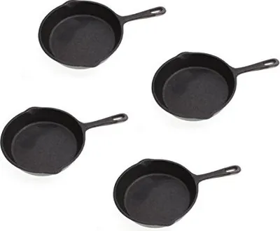 Produktbild von Gusseisenpfanne 16 cm 4 Stück Gußeisenpfanne Servierpfanne Gusspfanne Gußpfanne