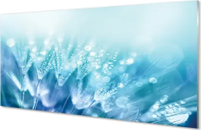 Produktbild von Glasbilder 140x70 Wandkunst Tropfen Löwenzahn Abstraktion