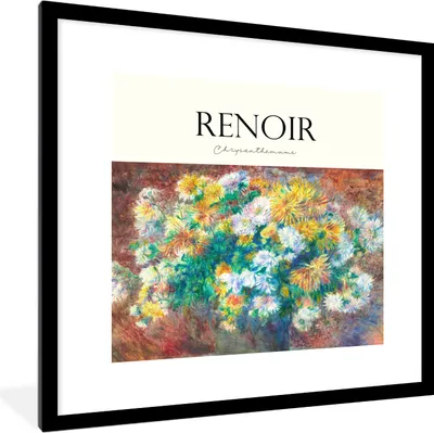 Produktbild von MuchoWow® Gerahmtes Poster Kunst - Blumen - Renoir 40x40 cm - Poster mit Schwarzem Bilderrahmen Wandposter Rahmen Foto Bilder - Poster - Plakat im Rahmen