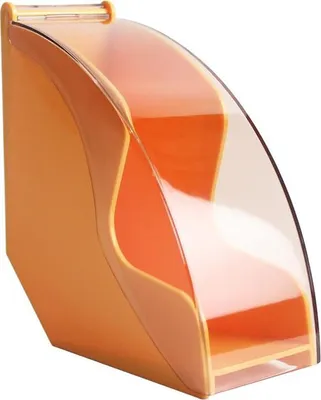 Image de Porte-filtre à café, récipient de rangement du filtre, support distributeur de papier avec couvercle anti-poussière, orange transparent