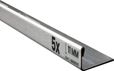 Produktbild von 5x L-Profil Edelstahlschiene Fliesenschiene Fliesenprofil L250cm 11mm gebürstet