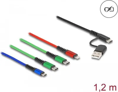 Immagine prodotto di Delock 87035 DELOCK USB Ladekabel 4 in 1 USB-A + USB-C zu Lightning/Micro