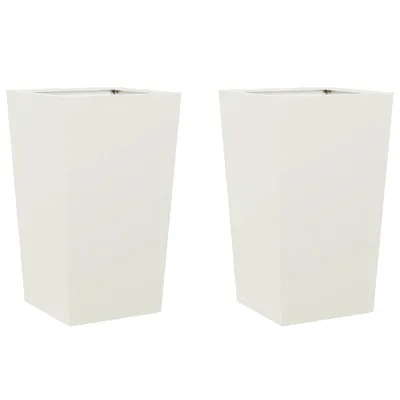 Produktbild von vidaXL Pflanzkübel 2 Stk. Weiß 45x45x75 cm Stahl