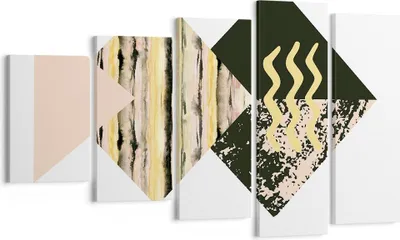 Produktbild von Bild auf Leinwand - Leinwandbild - 5 Teile - Abstraktion Diamant Gürtel - 100x60cm - Wand Bild - Wanddeko - Wandbilder - Leinwanddruck - Bilder - Wanddekoration - Leinwand bilder - EG100x60-4303