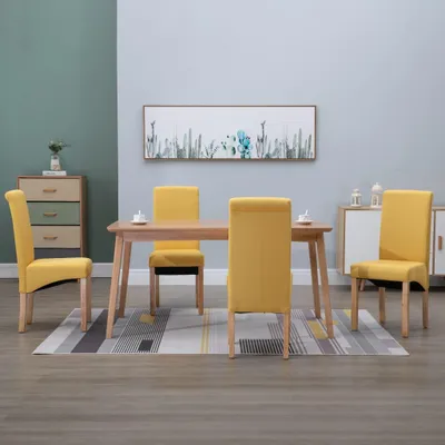 Produktbild von vidaXL Esszimmerstühle 4 Stk. Gelb Stoff