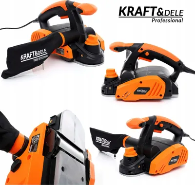 Zdjęcie produktu dla Strug Hebel Sieciowy 230 V 1450 W Worek Kurz 16.000 RPM 0-3 mm Kraft&Dele