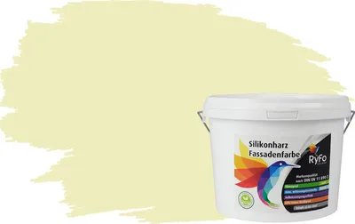 Produktbild von RyFo Colors Silikonharz Fassadenfarbe Lotuseffekt Trend Leichtgelb 3l - bunte Fassadenfarbe, weitere Gelb Farbtöne und Größen erhältlich, Deckkraft Klasse 1