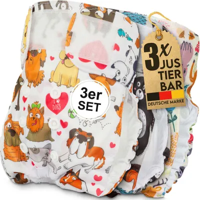 Produktbild von HUND IST KÖNIG® Windeln für Hündinnen [3 Stk], S (Taille 29-40 cm), saugstarke Windeln, 3-Fach justierbar für festen Sitz
